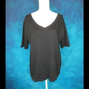 Lane Bryant Black V Neck Tee Size 14/16